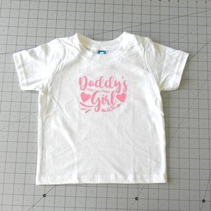 Girl's 18M White T-shirt Daddy's Girl in Pink HTV Vinyl